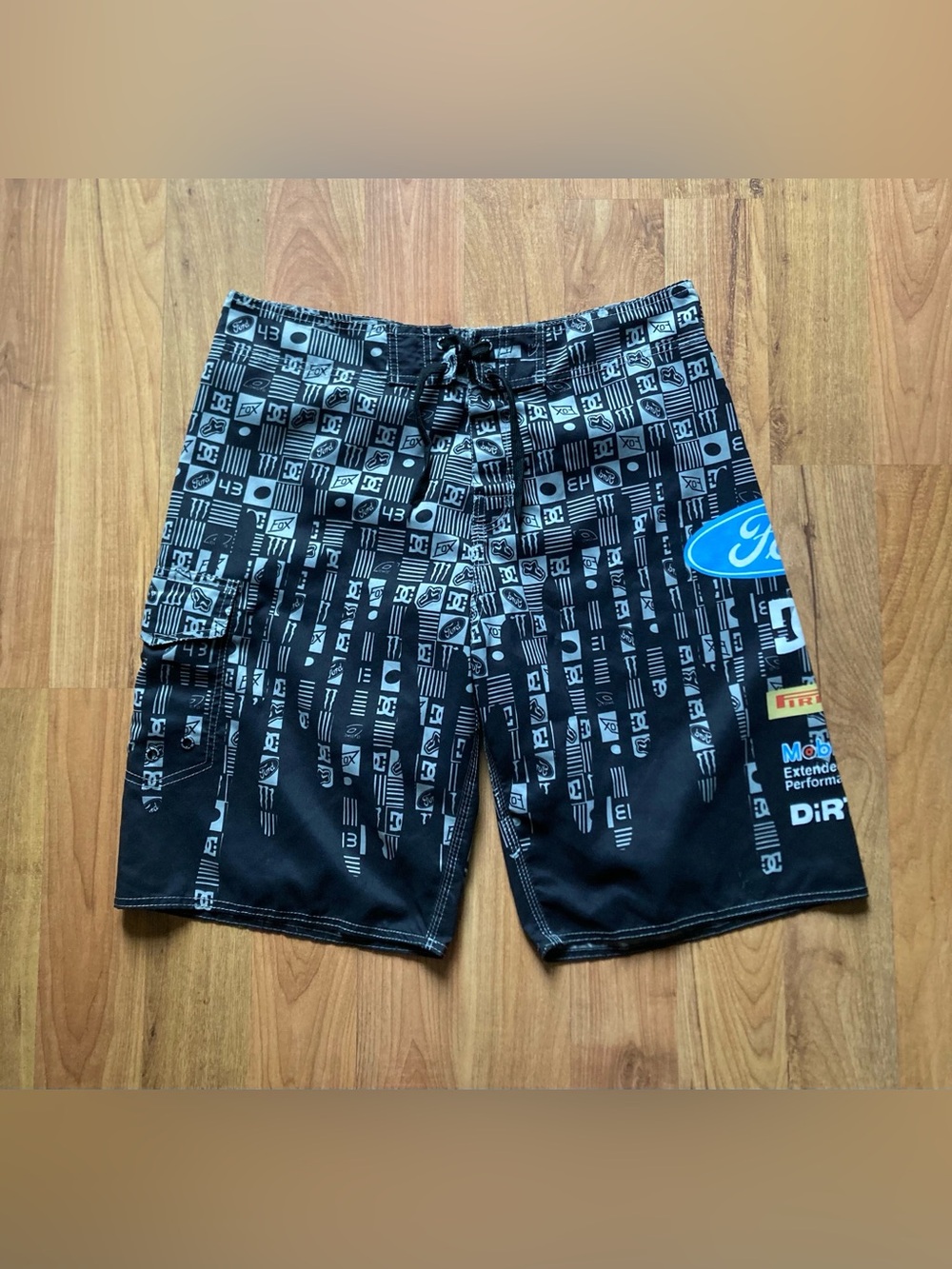Vintage Y2K Monster Energy Board Shorts Mens 36 Ford Racing Fox DC Shoes
